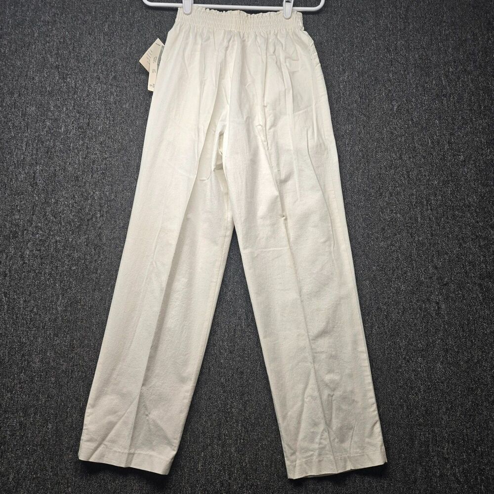 Petites Fundamental Things Vintage Women’s Pants 6 White High Rise NWT 24x28 - Picture 2 of 16